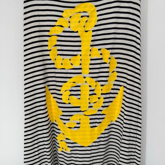 NWT Stella Cruz Striped Racerback Anchor Rope Tank Top Women's Sze M Black White - Picture 5 of 7